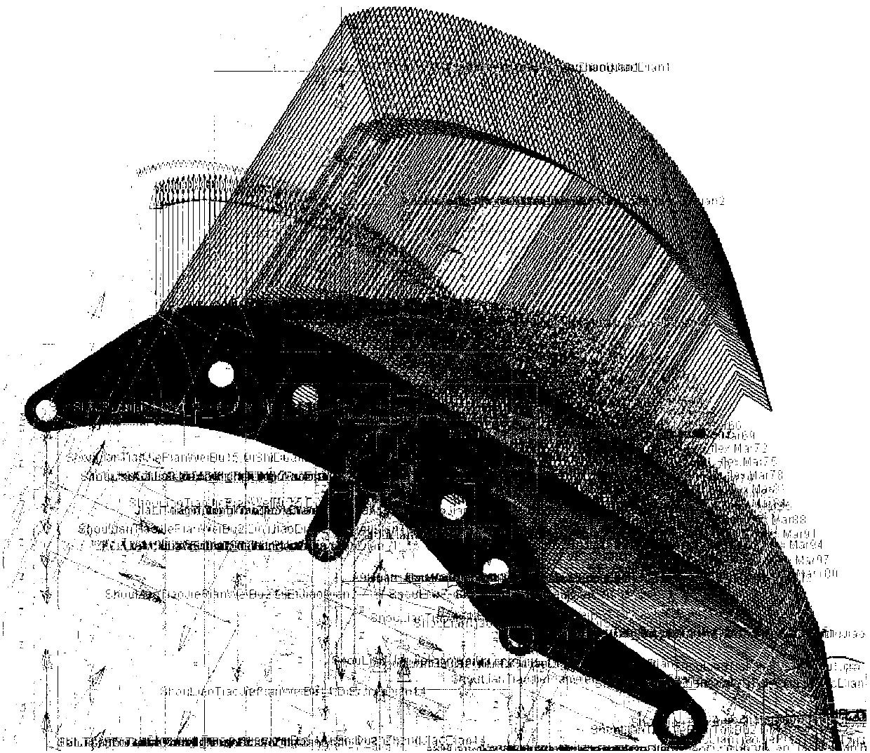 Implementation method applied to flexible line higher pair constraint simplification model