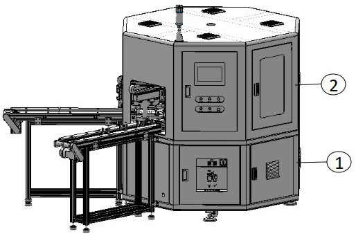 Efficient double-color automatic silk-screen detection machine