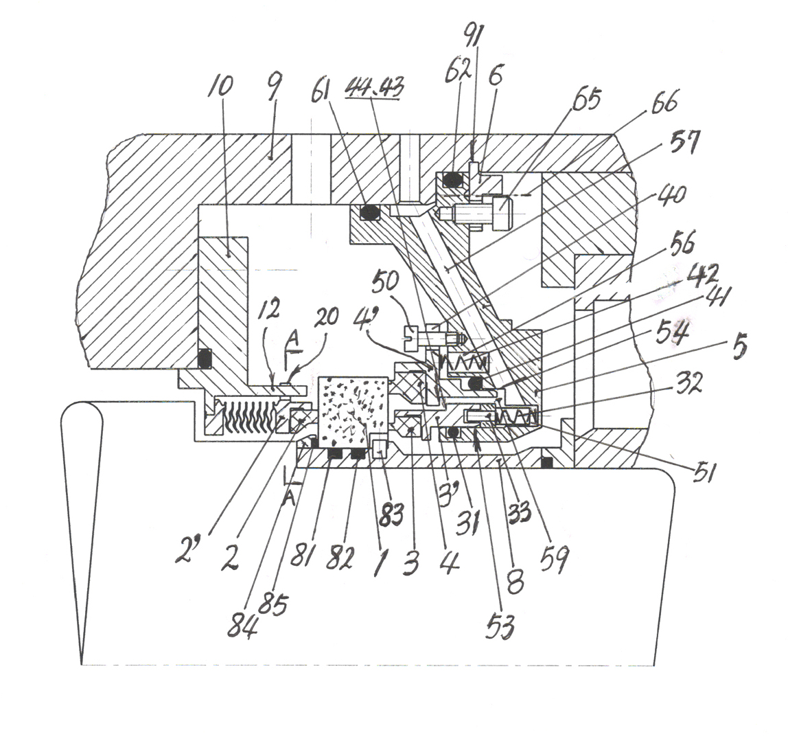 Mechanical seal device of screw power machine