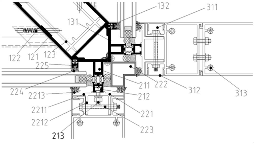 Curtain wall external corner stand column structure with decoration strip and installation method