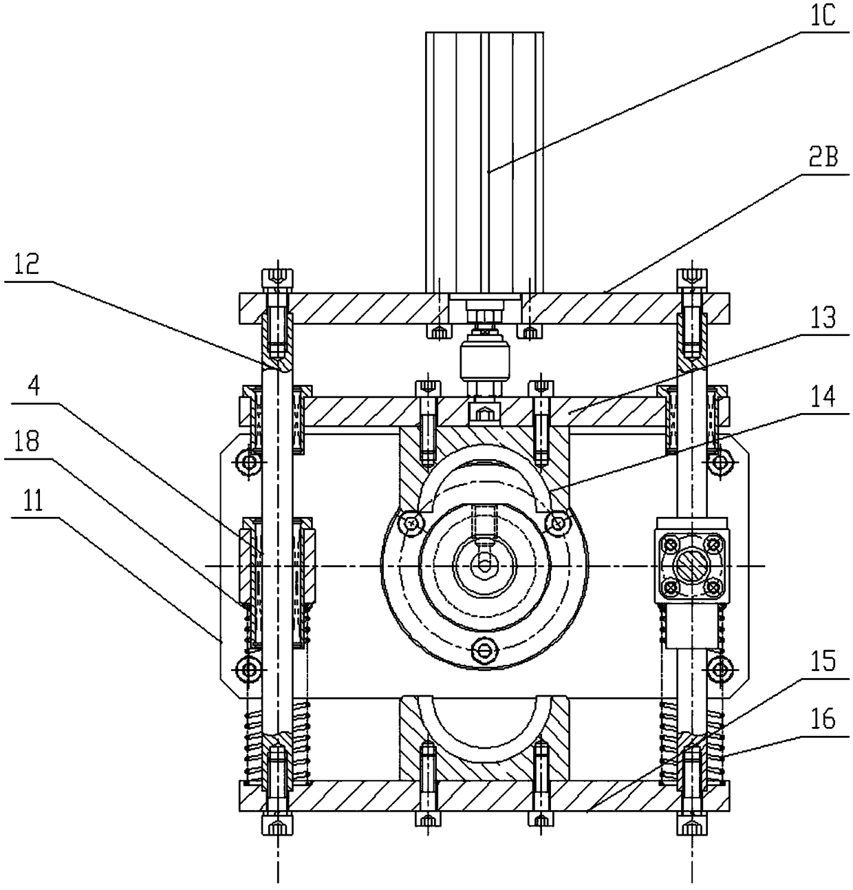 A high-pressure air-tightness testing fixture for a self-adjusting screw sleeve of a brake caliper