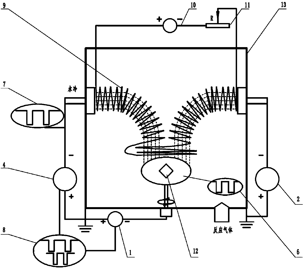 Movable magnetic field arc ion plating and high-power pulse magnetron sputtering composite deposition method