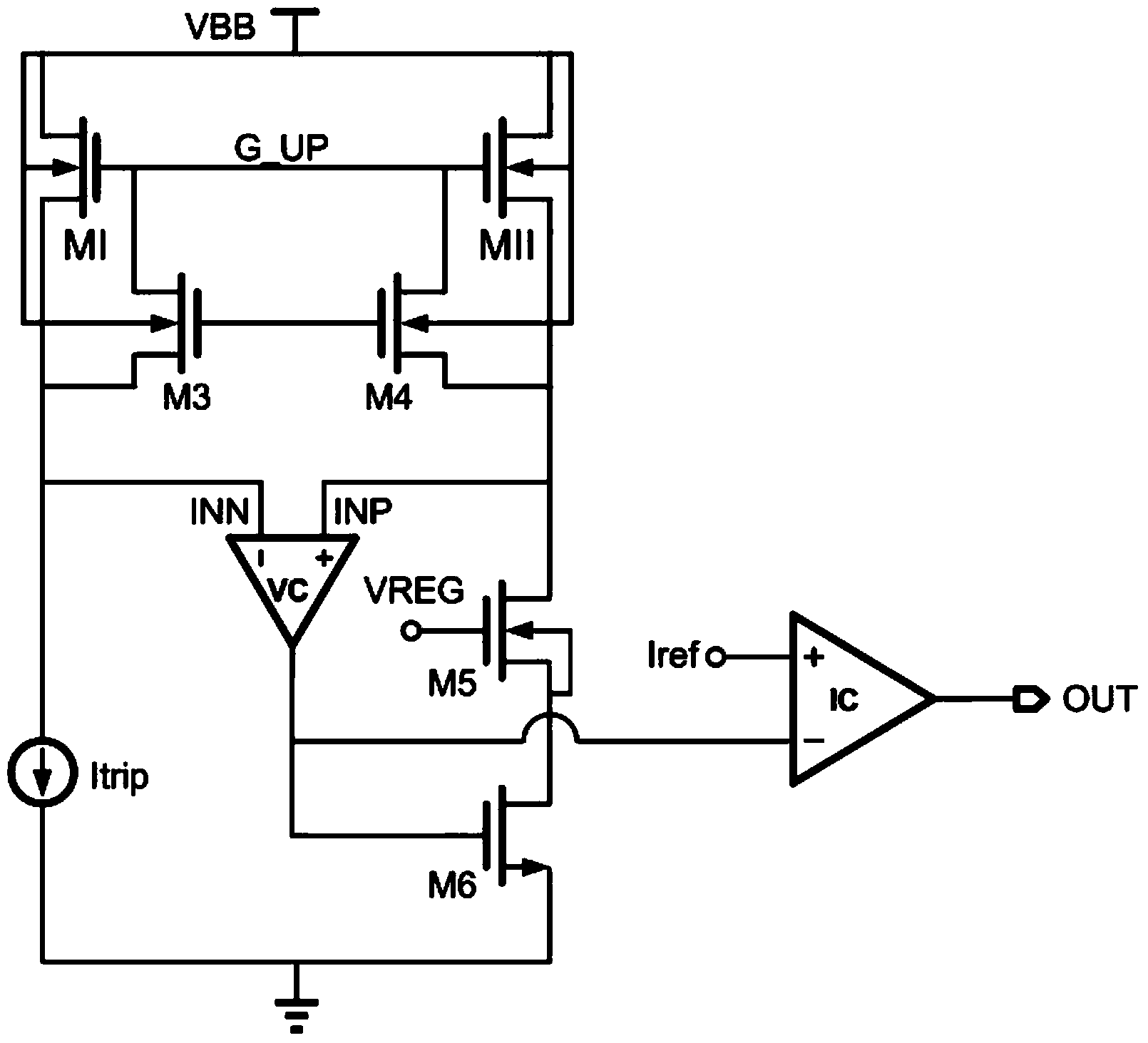 Overcurrent protection detection circuit applied to high-power motor drive chips