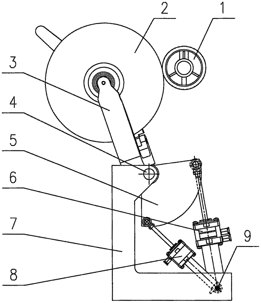 Automatic lifting mechanism of bobbin creel