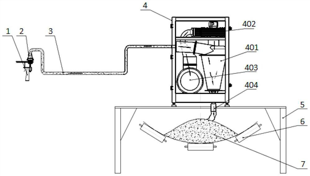 Sample material discharging method and device and detecting system