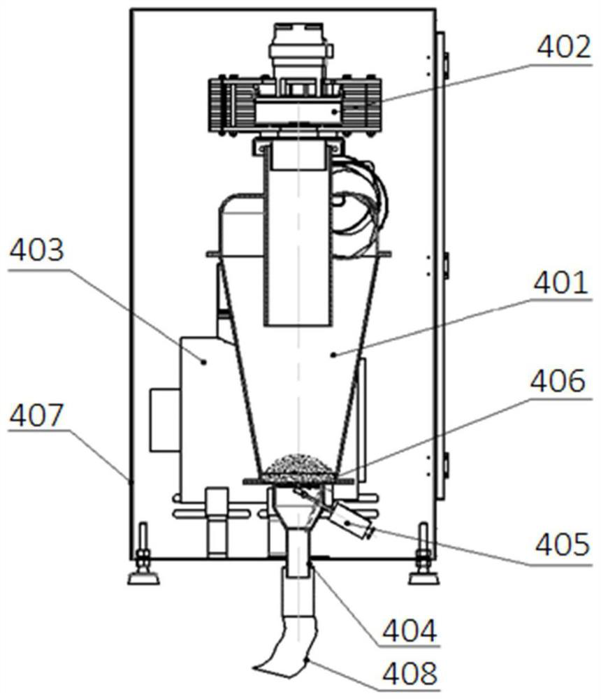 Sample material discharging method and device and detecting system