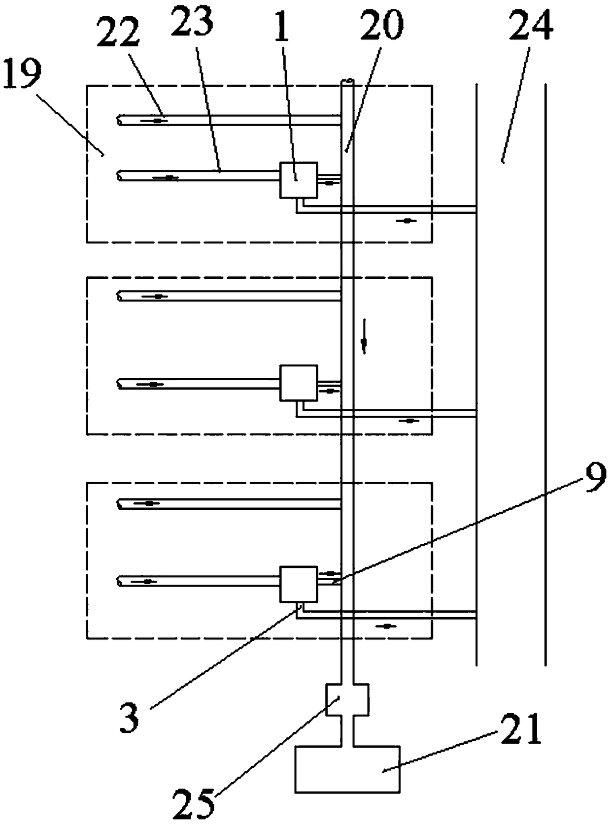 A regional fragmented rainwater waste flow treatment system based on diversion pipe network