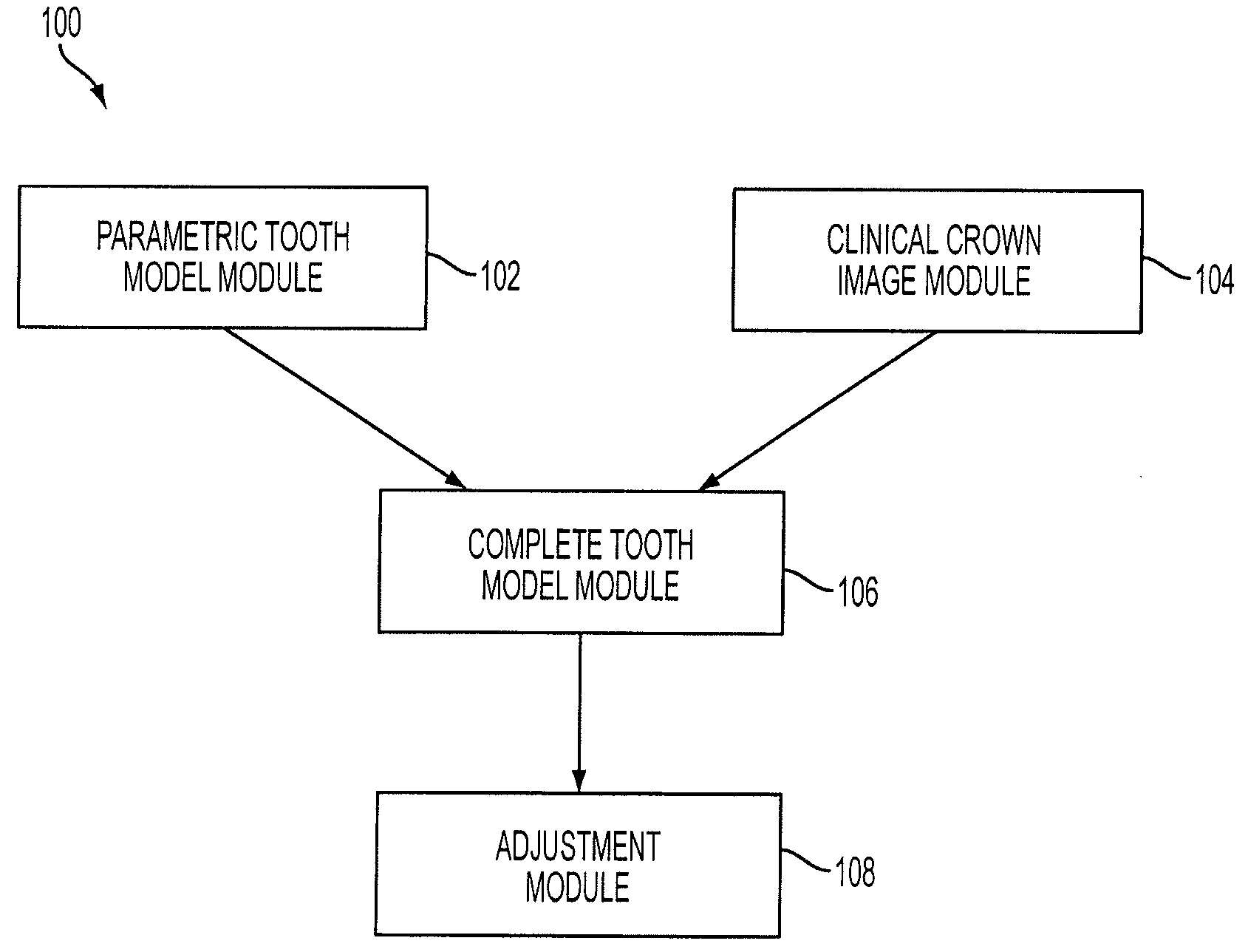 Reconstruction of non-visible part of tooth