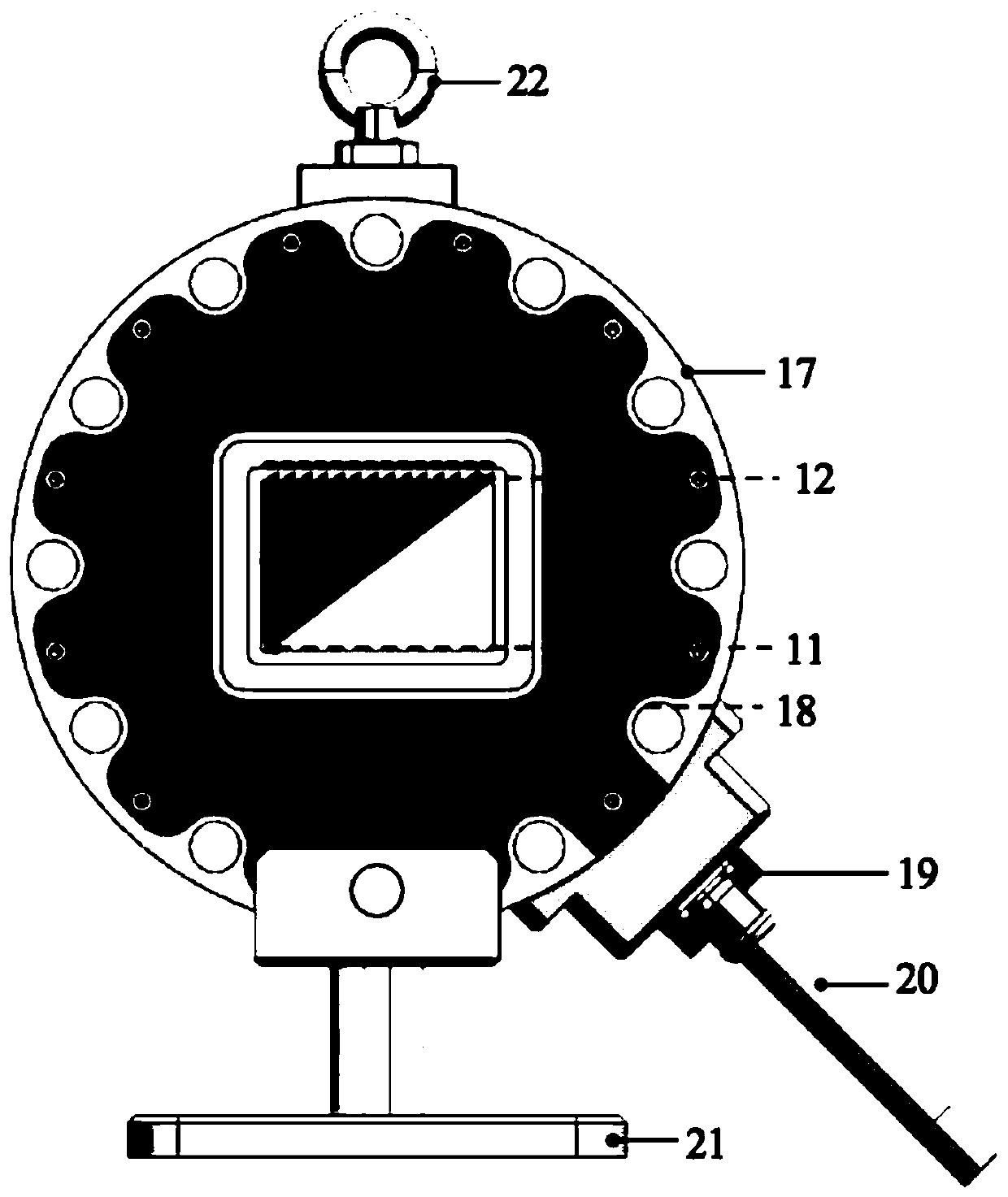 Measuring device for measuring gas parameters of combustion field