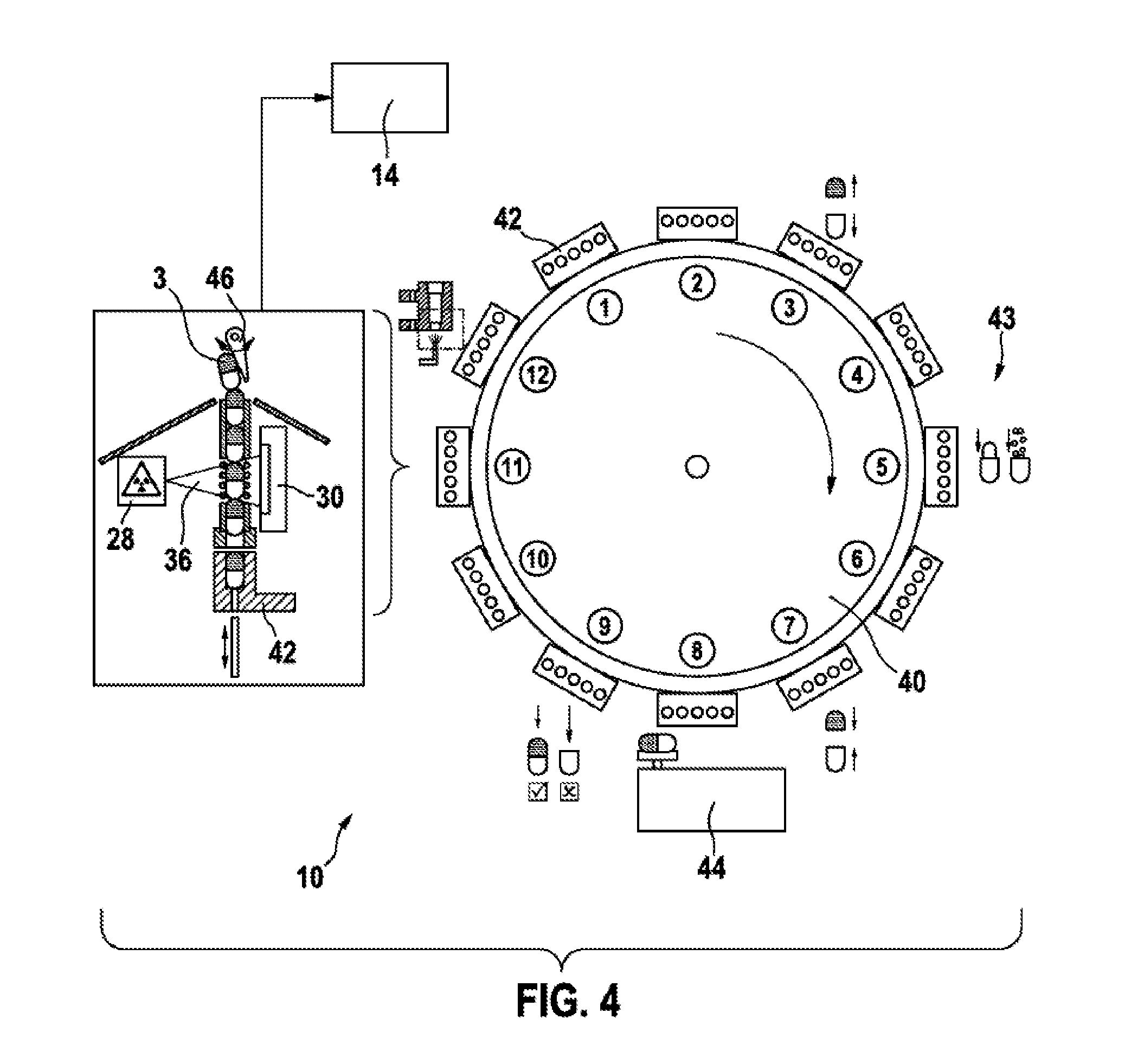 Device and method for determining weight, in particular the weight of a container filled with product