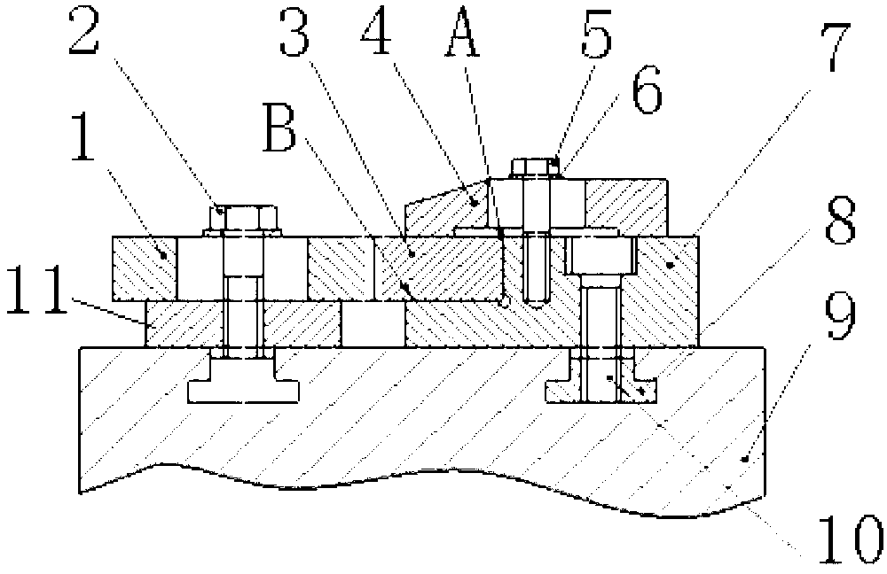 Tooth alignment clamp for ultra-long rack and positioning machining method for tooth alignment thereof