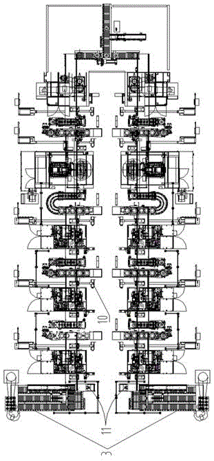 Automated multi-station production line for disc parts