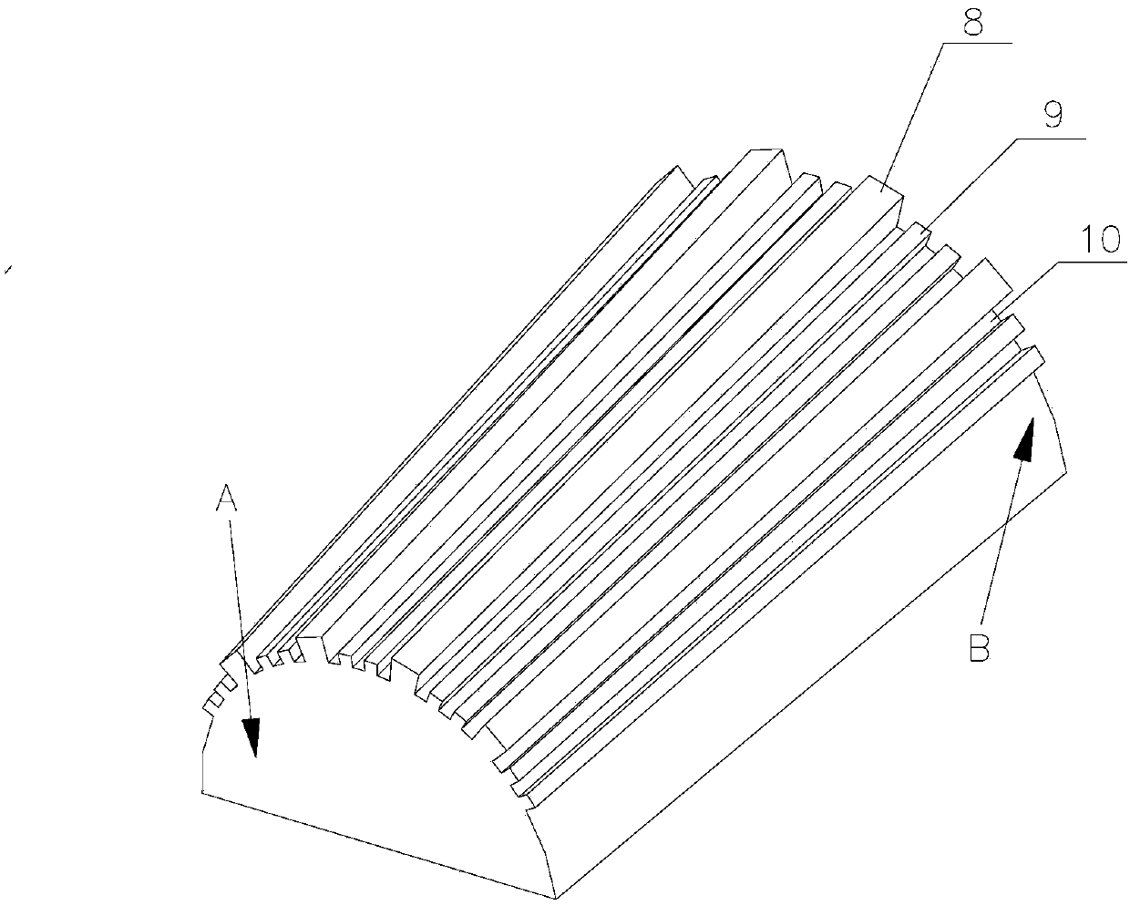 Fuel cell bipolar plate with bionic self-draining function and self-draining method