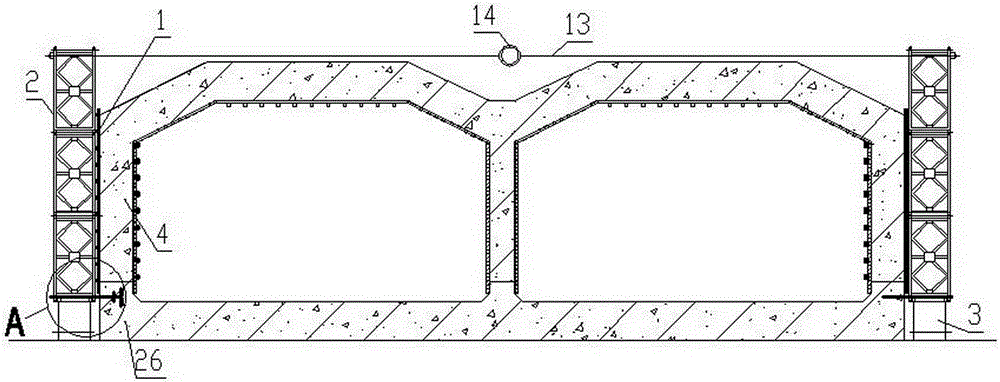 Formwork supporting structure of dismounting-free external wall formwork