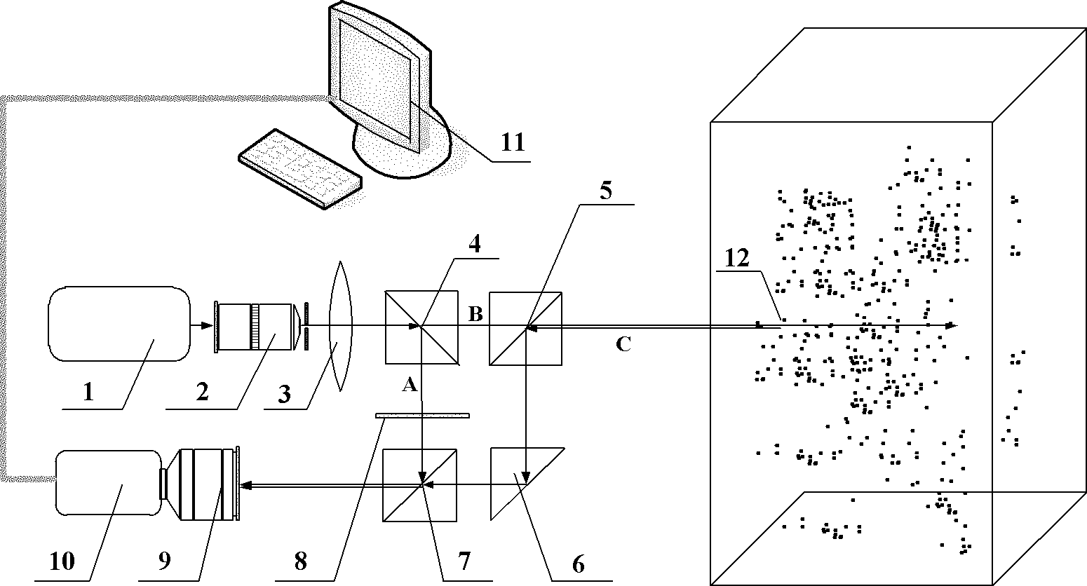 Compact digital holographic apparatus and method of particle field