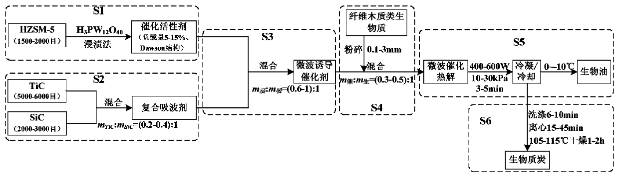 A kind of biomass catalytic pyrolysis method