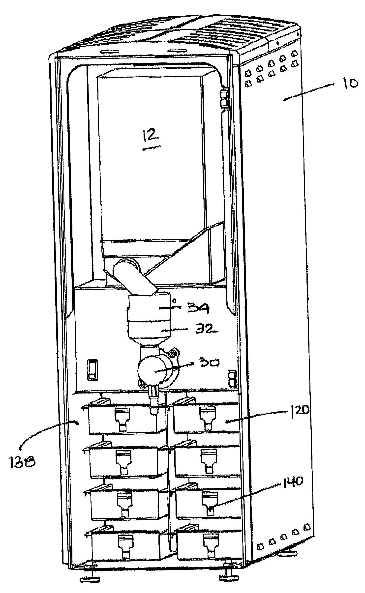 Multi-flavoured hot beverage dispenser