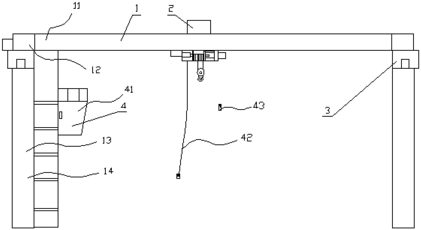 Overhead travelling crane with electric hoist