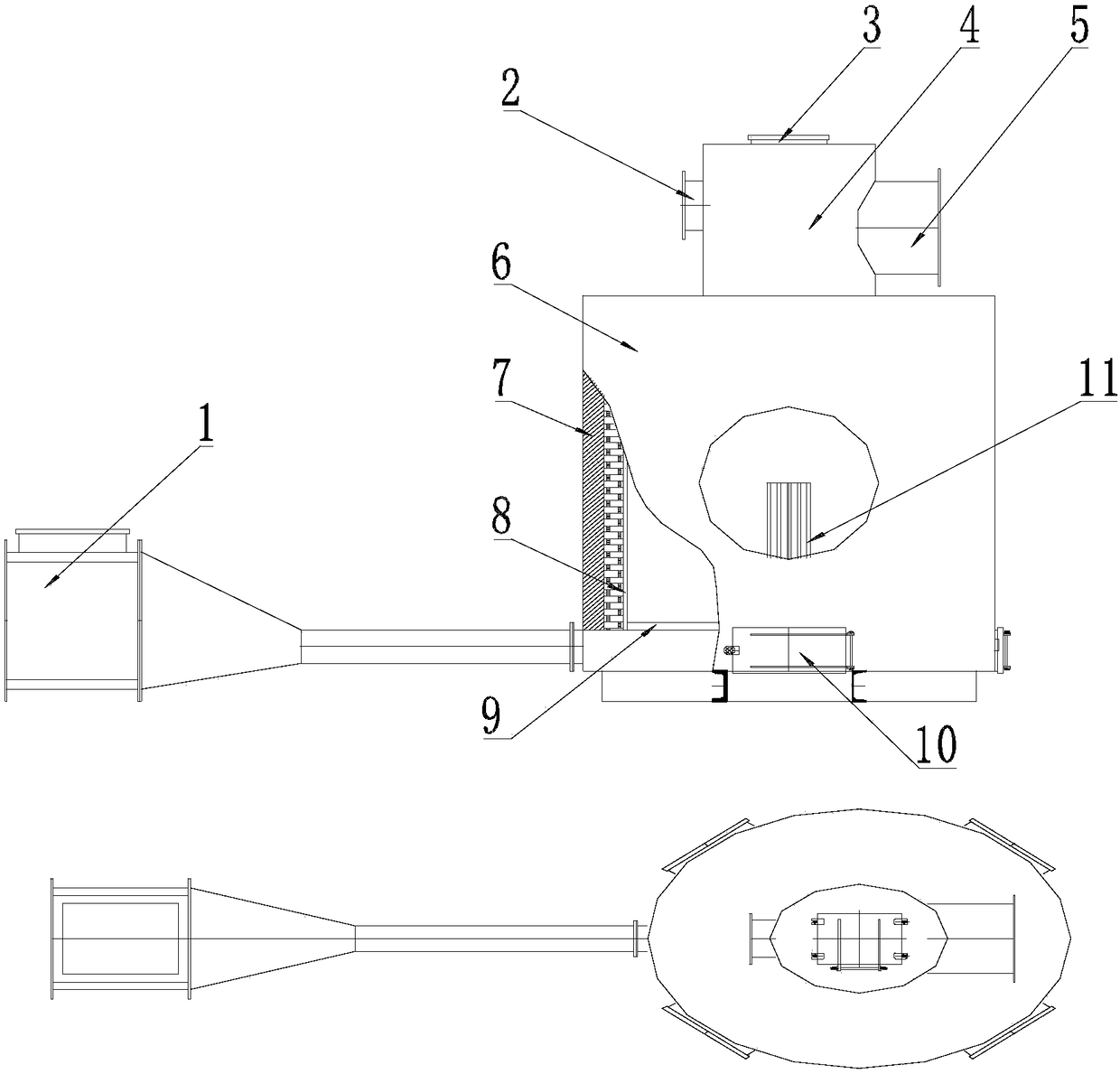 Low-temperature ozone waste pyrolysis treatment device and method