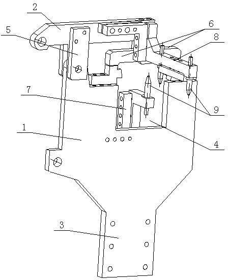 Positioning plate with three-pin positioning structure