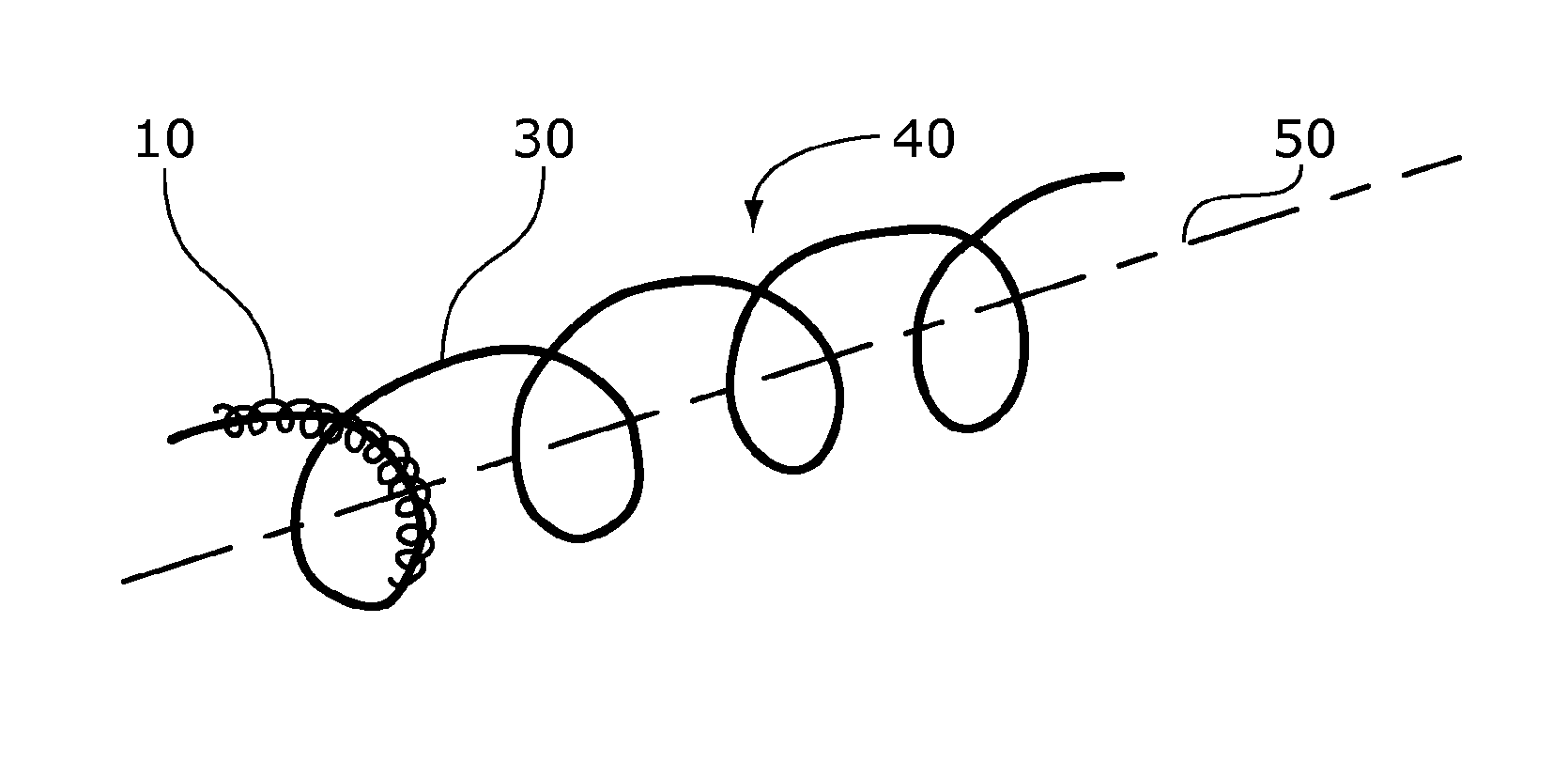 Coiled assembly for supporting the wall of a lumen