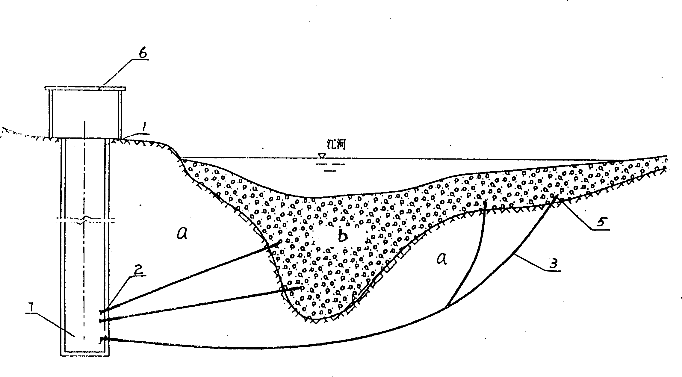 Percolation water intaking method of new engineering structure