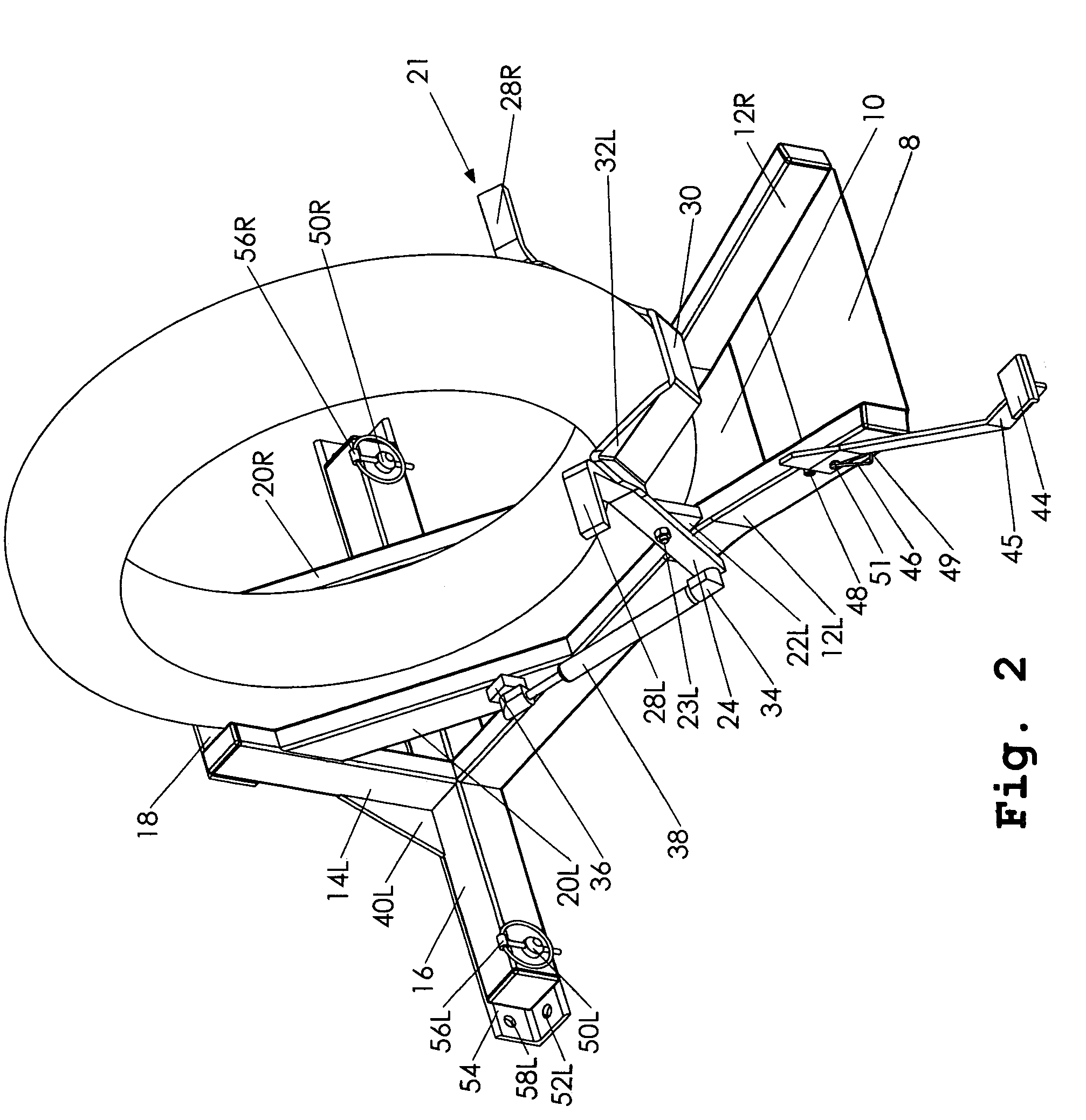 Motorcycle wheel stand for parking and transport