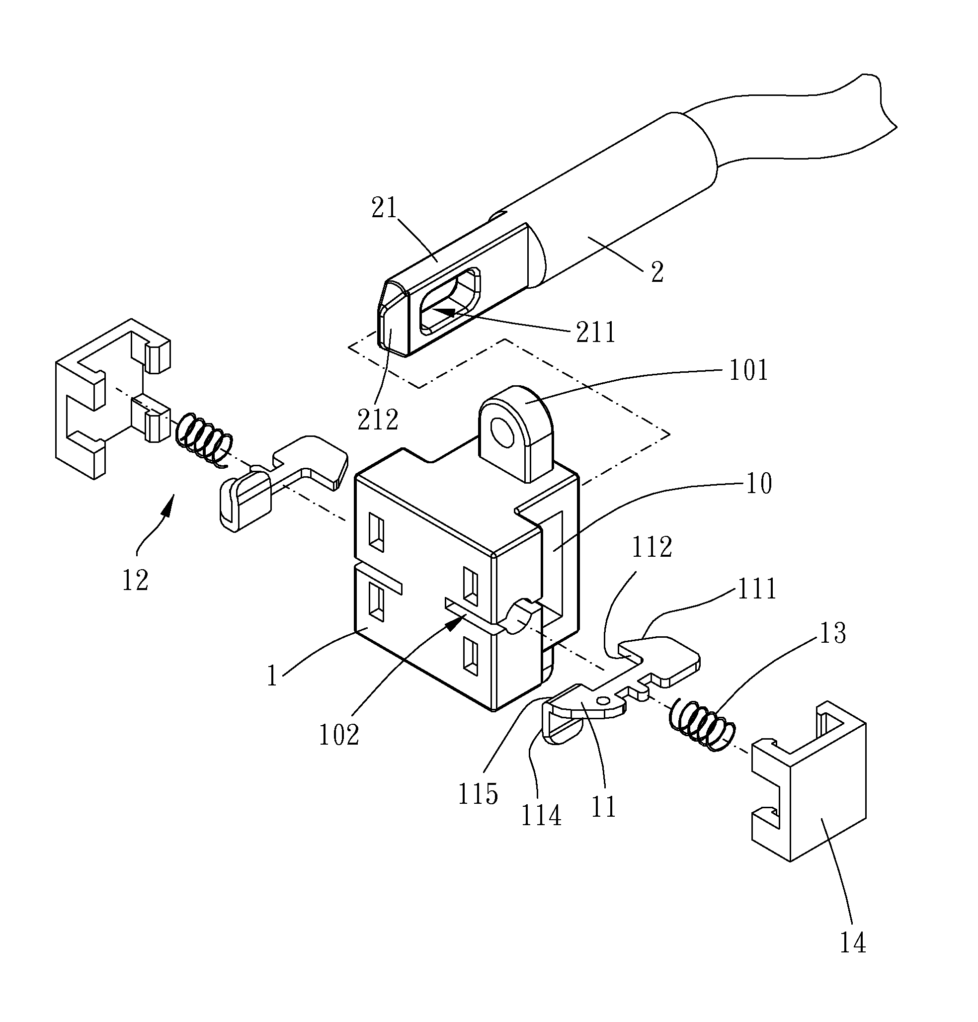 Engagement structure for a cable head