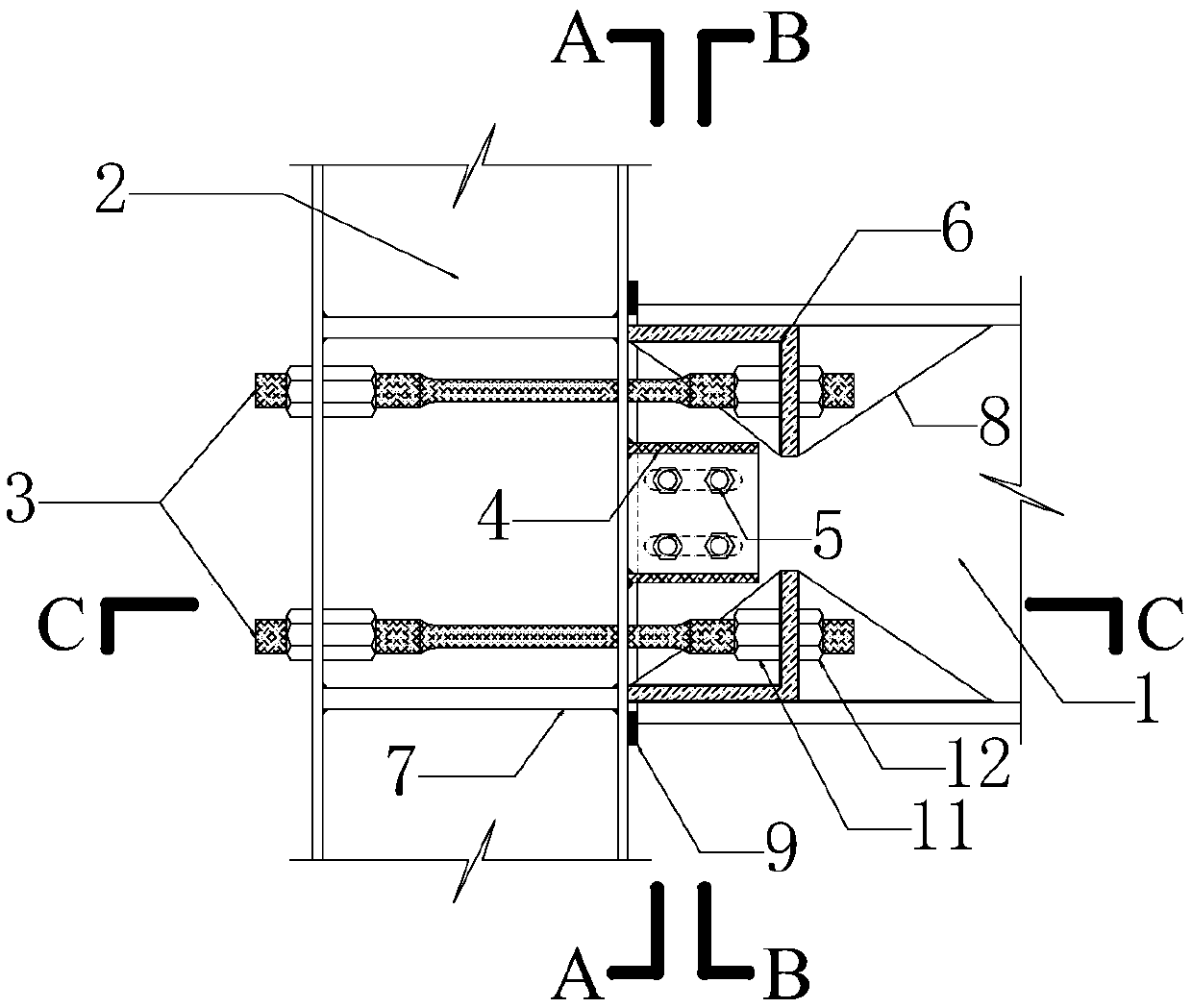 Self-resetting steel frame beam-side-column joint with web friction type shape memory alloy rod