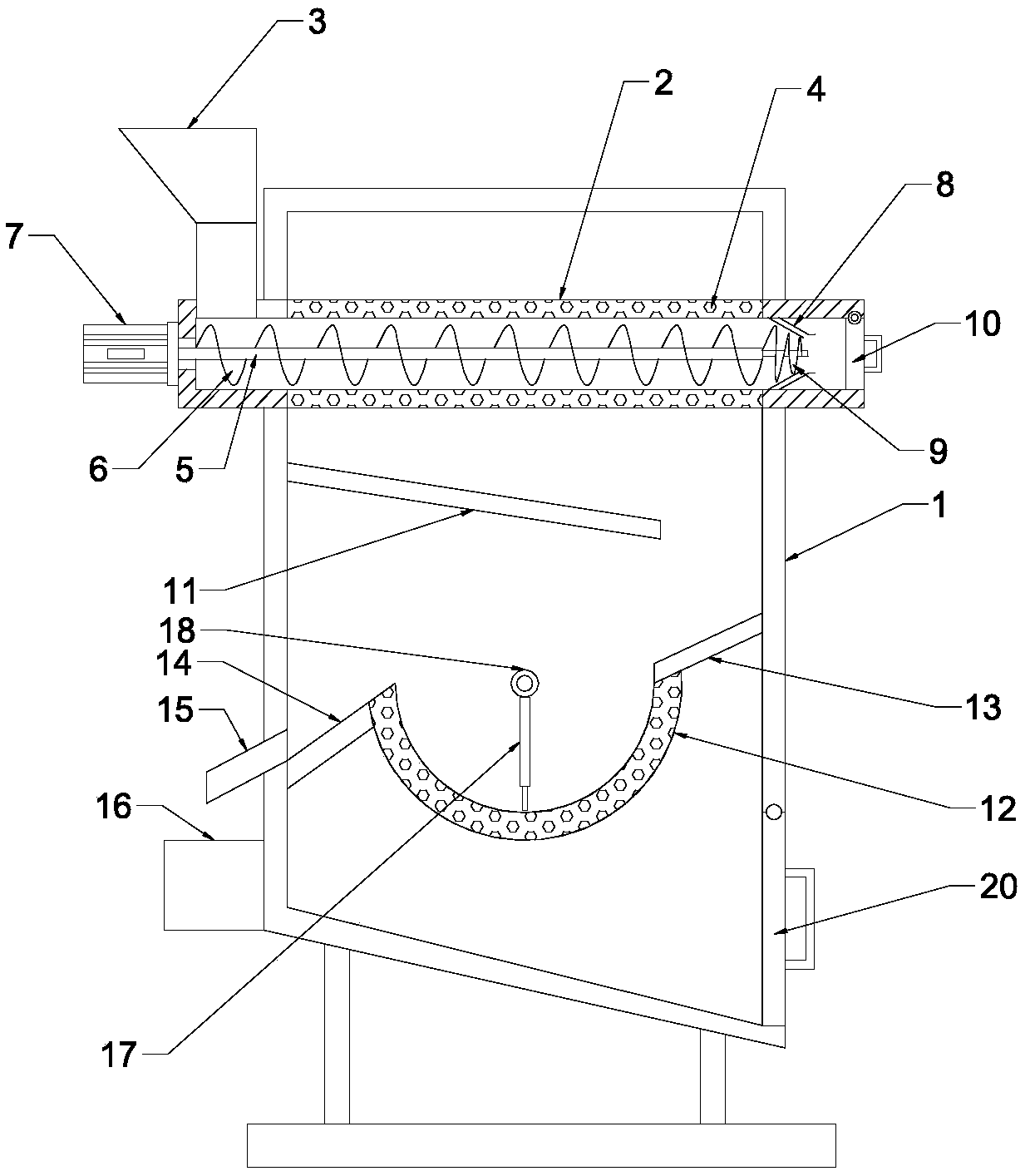 Rice processing screening device