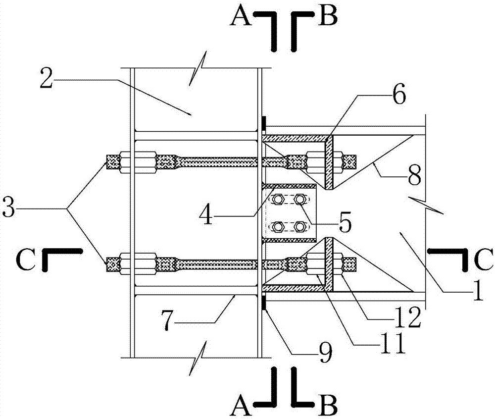 Web friction-type shape-memory alloy rod self-resetting steel frame beam-edge column joint