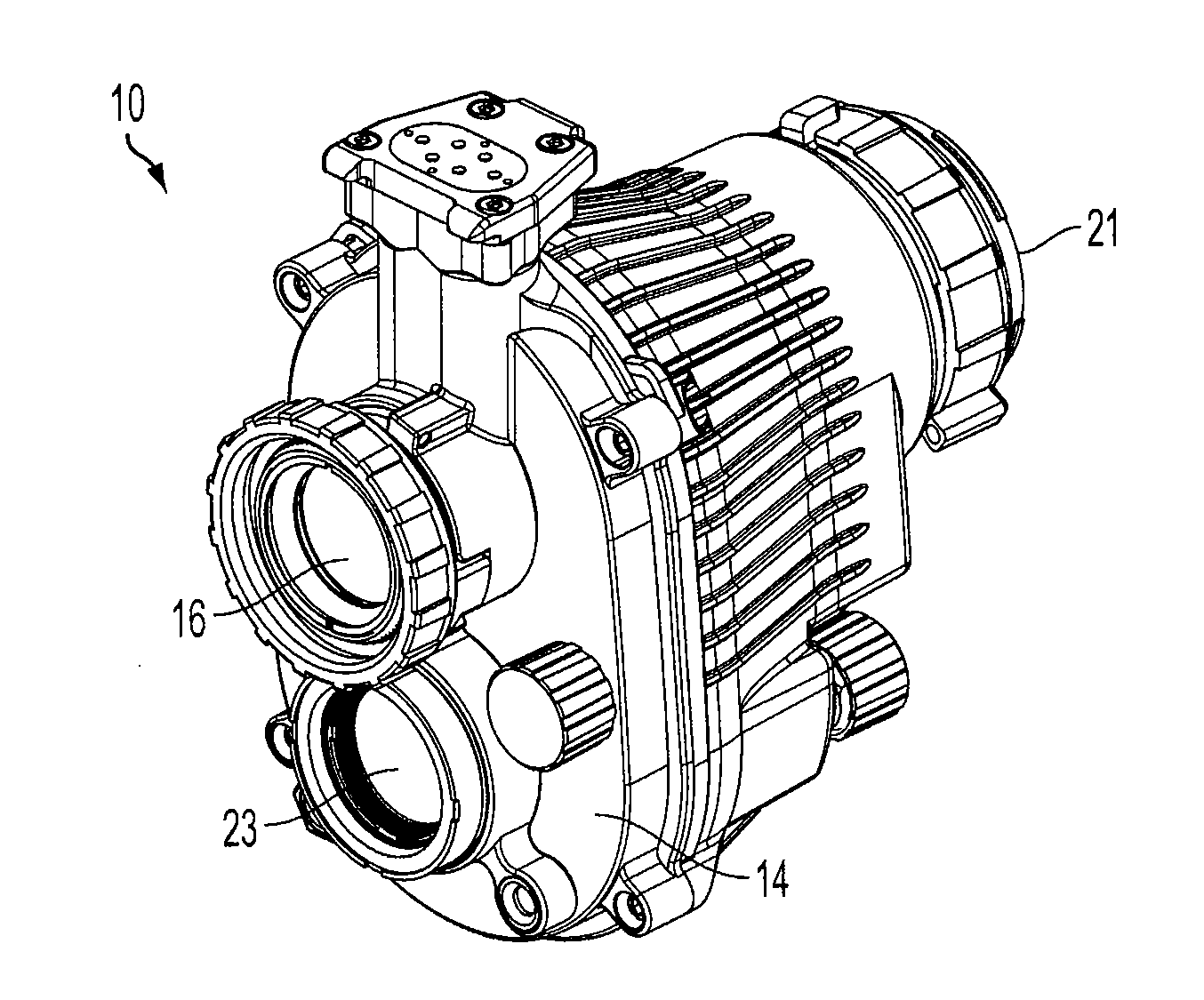 Housing mounted image intensifier tube