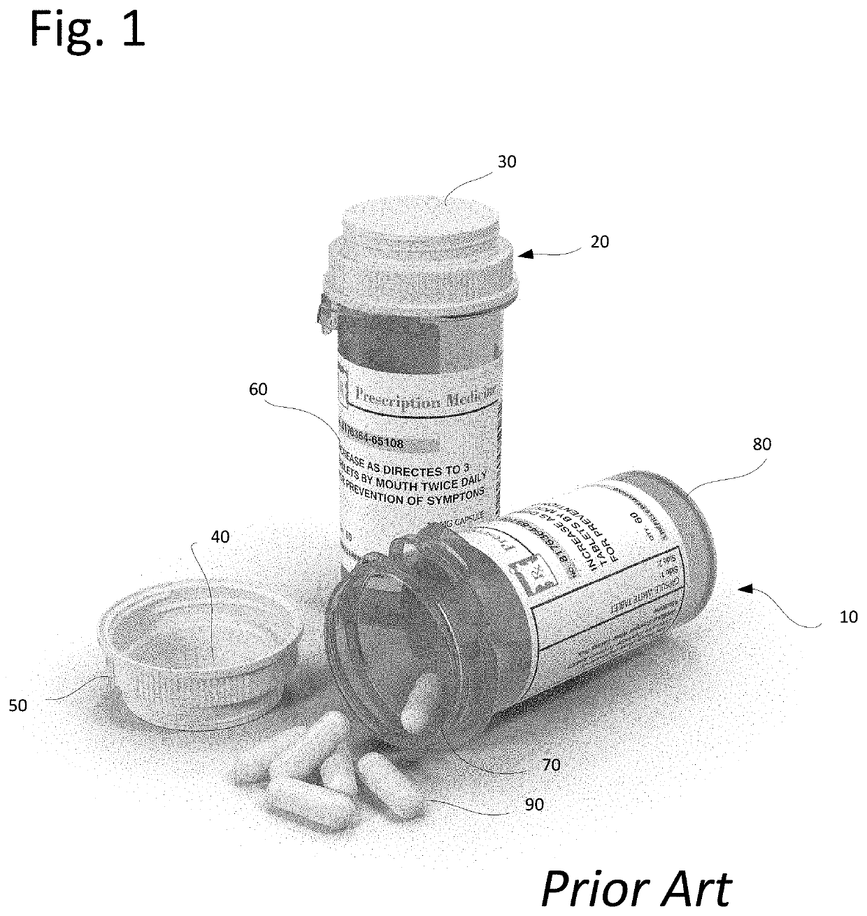 Interiorly positioned machine-readable data labels for prescription compliance