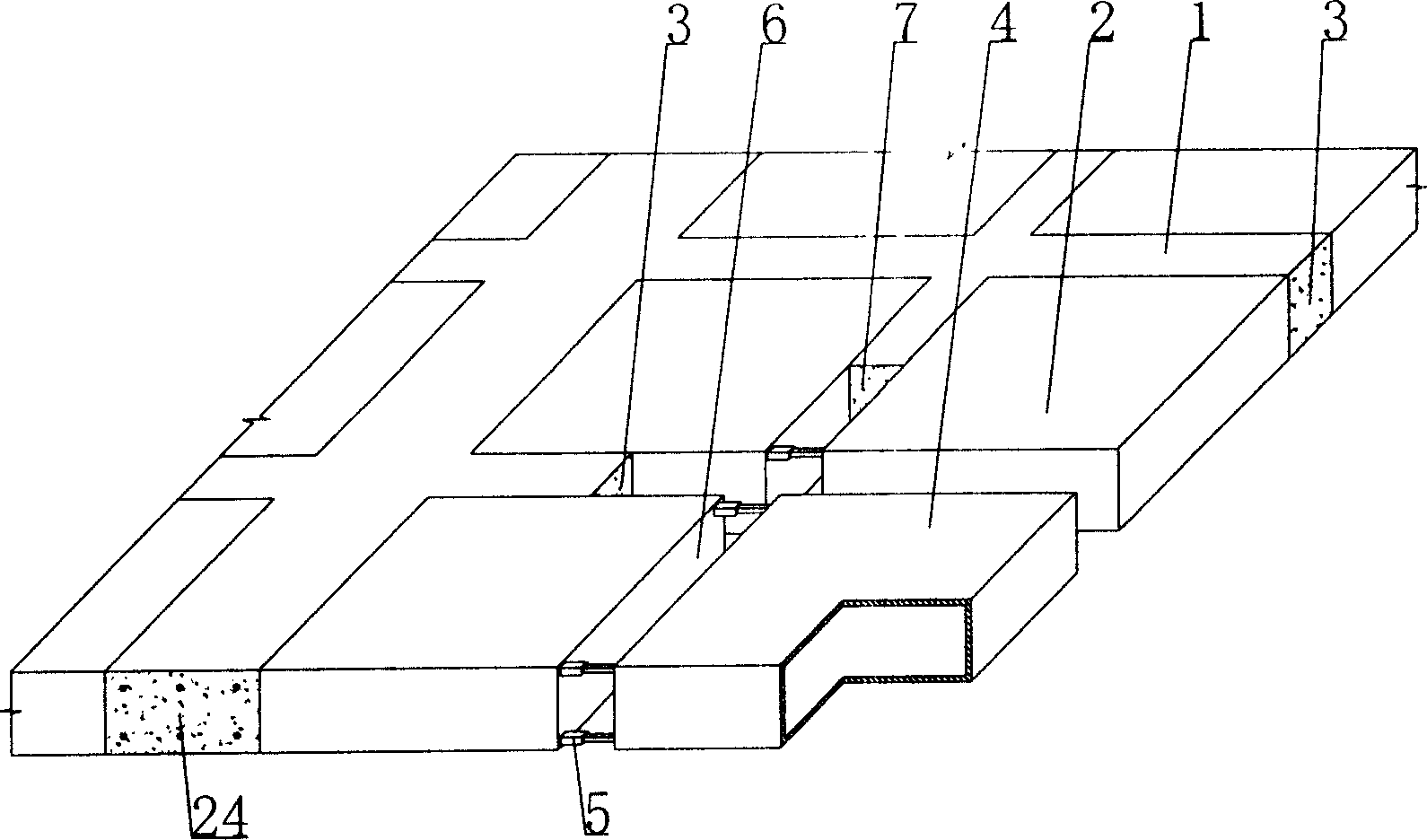 Reinforced bar concrete hollow slab