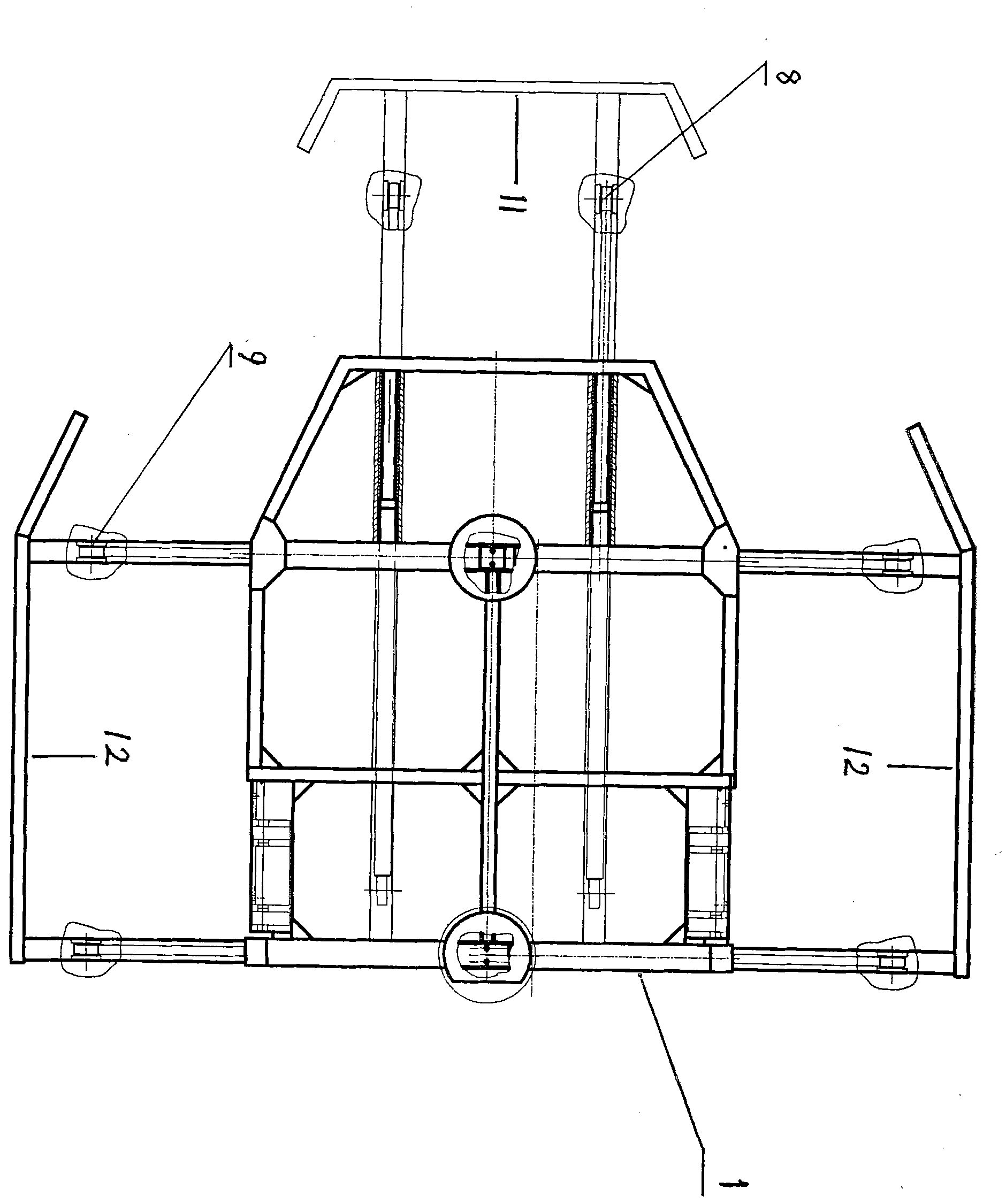 Airborne hydraulic multifunctional temporary support machine