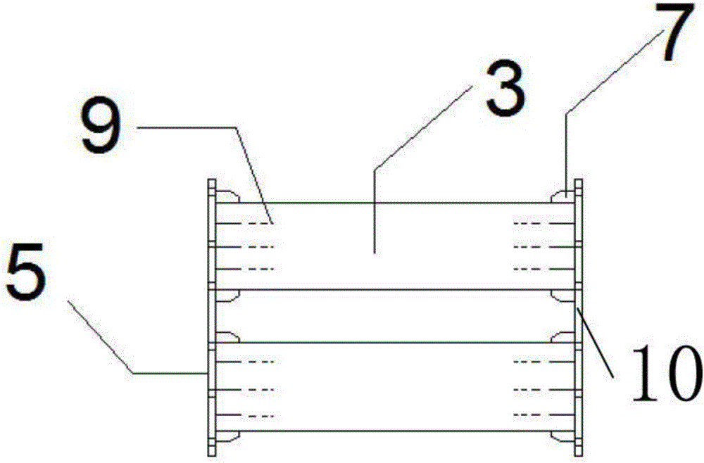 Assembled type four-combined-round-steel-pipe concrete inner support structure and manufacturing method