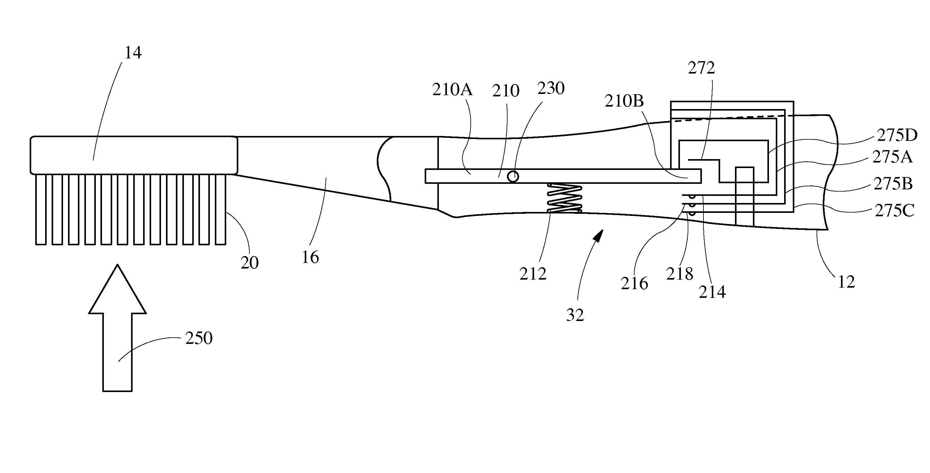 Pressure indicator for an oral care instrument