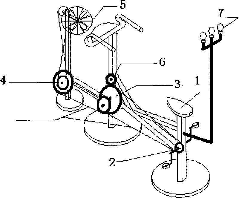 Fan pedal body building vehicle