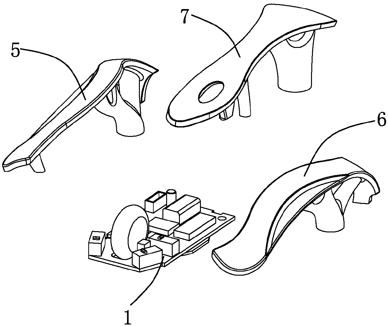 Electronic balancing auxiliary module of an unmanned aerial vehicle