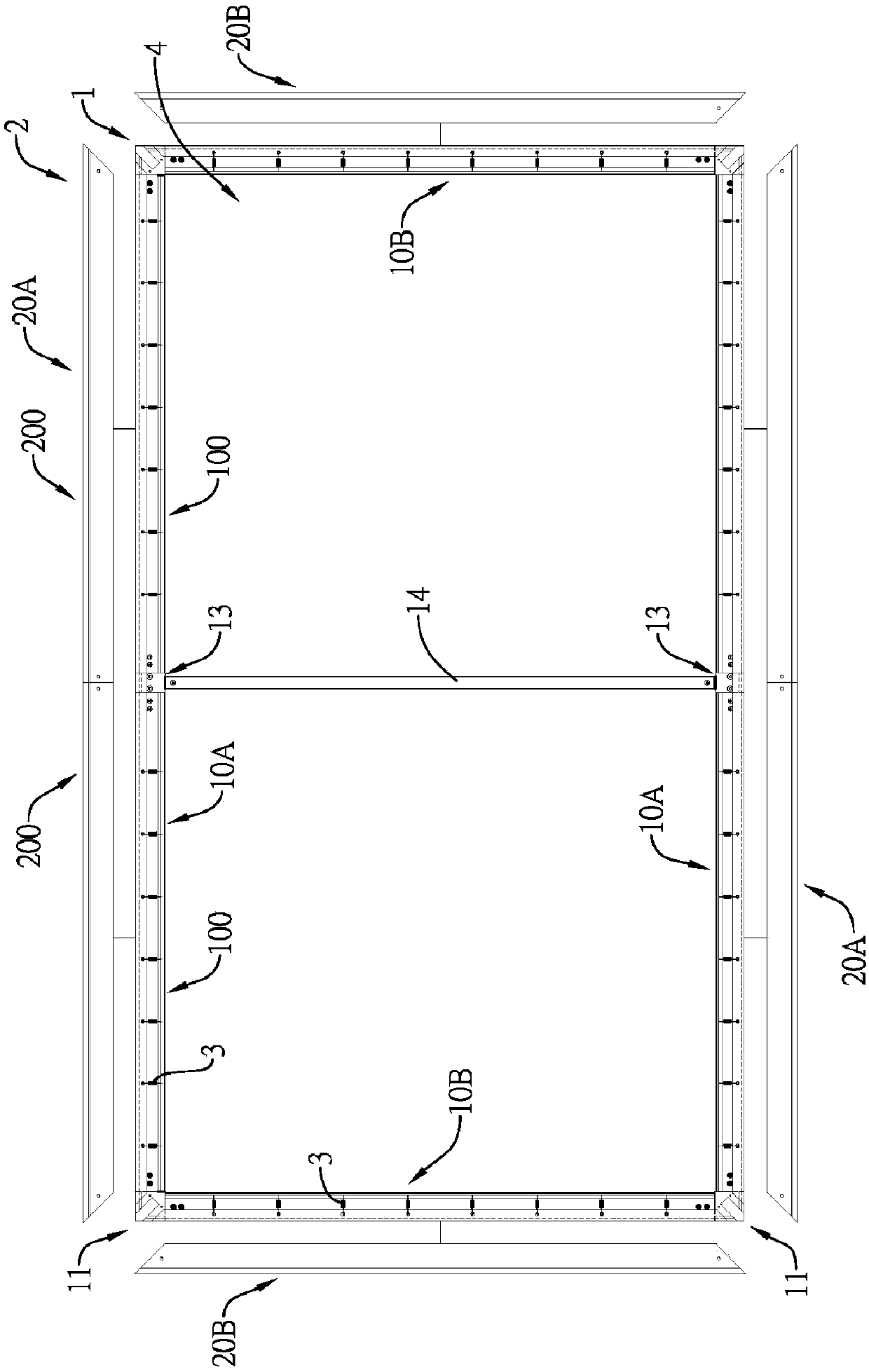 Combined narrow-edge framework device