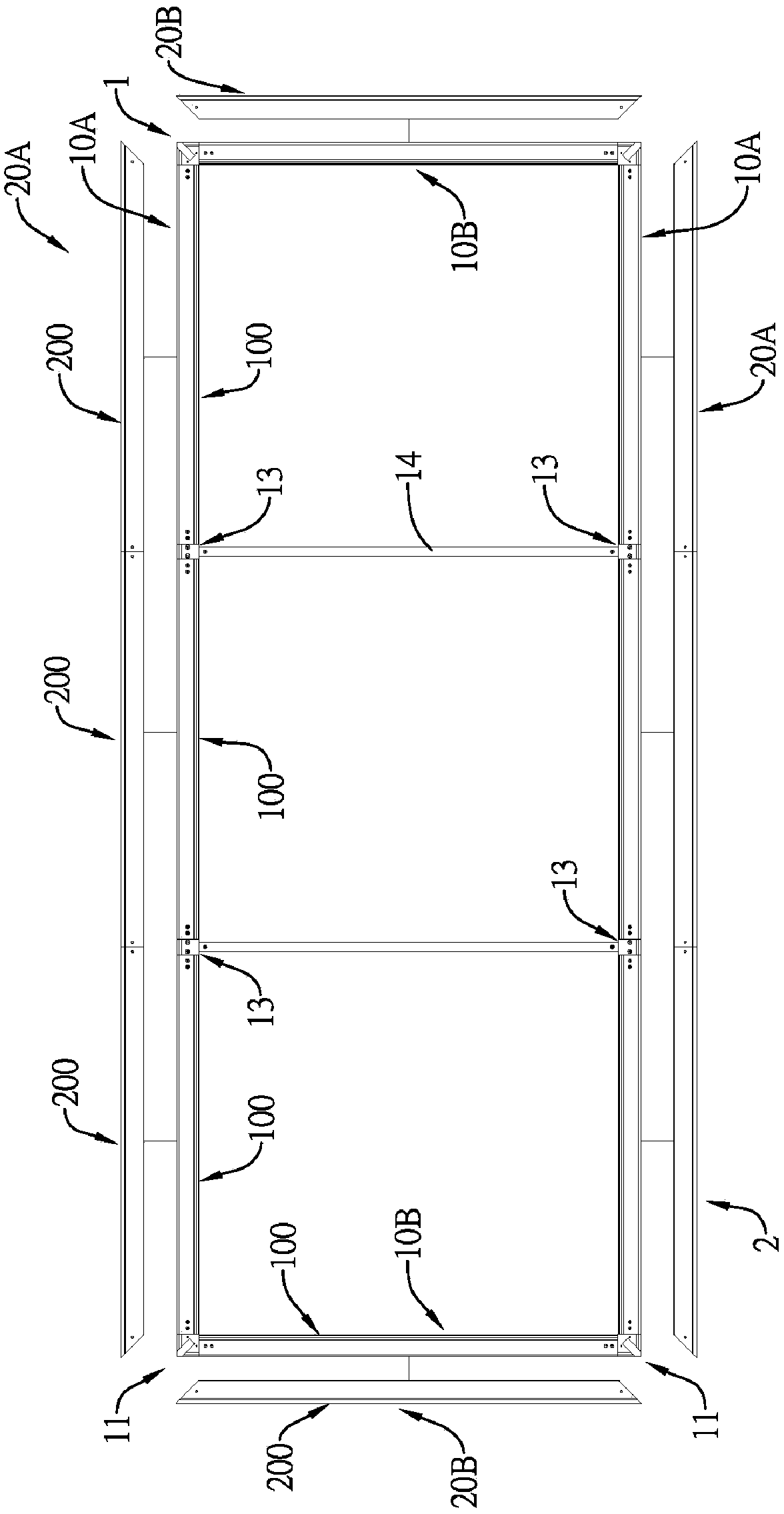 Combined narrow-edge framework device