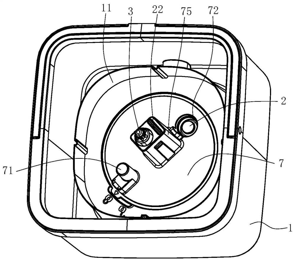 Water pump installation structure of mop cleaning barrel