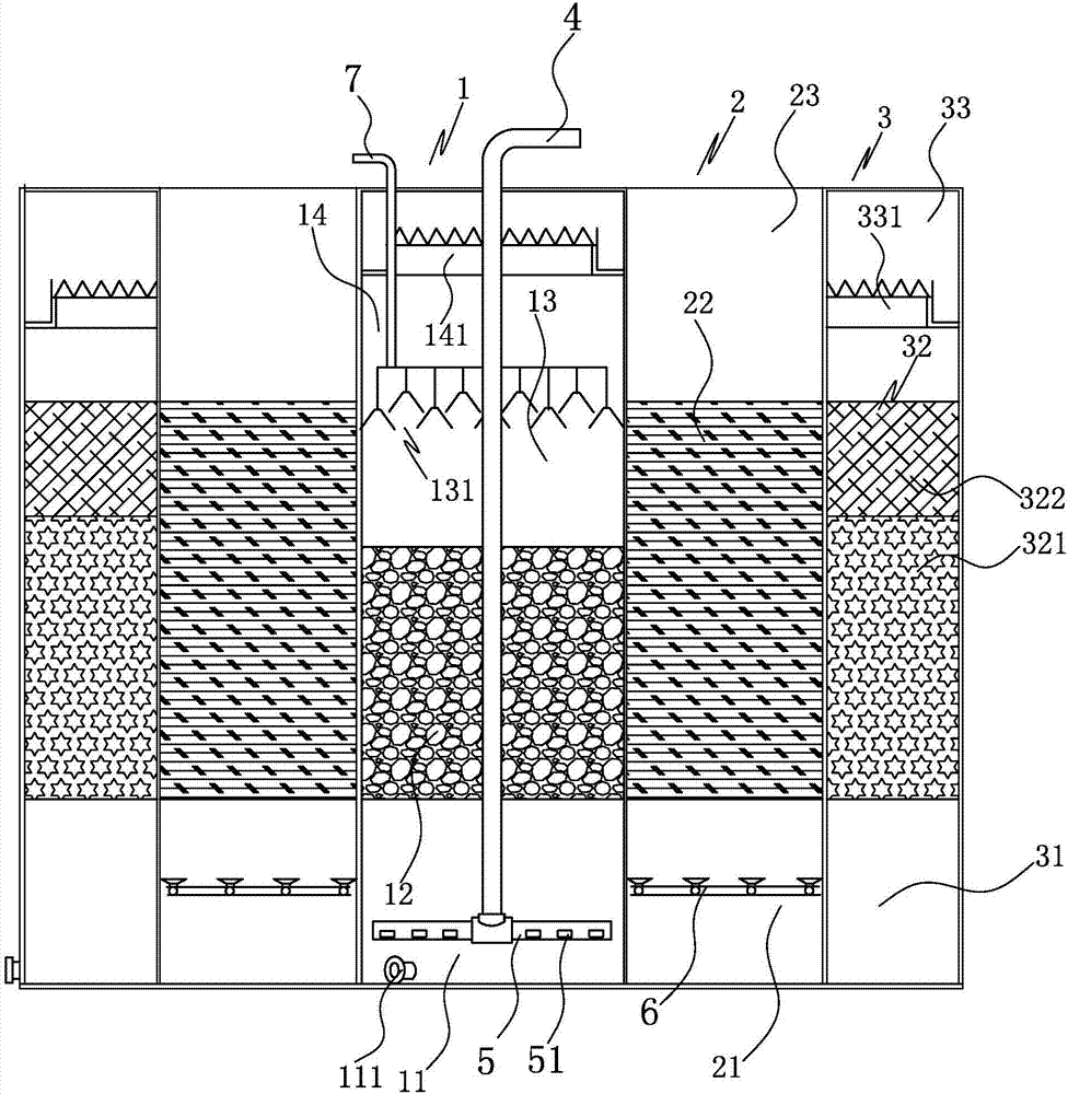 Biological treatment apparatus of high-concentration organic matter and ammonia nitrogen wastewater, and use method thereof