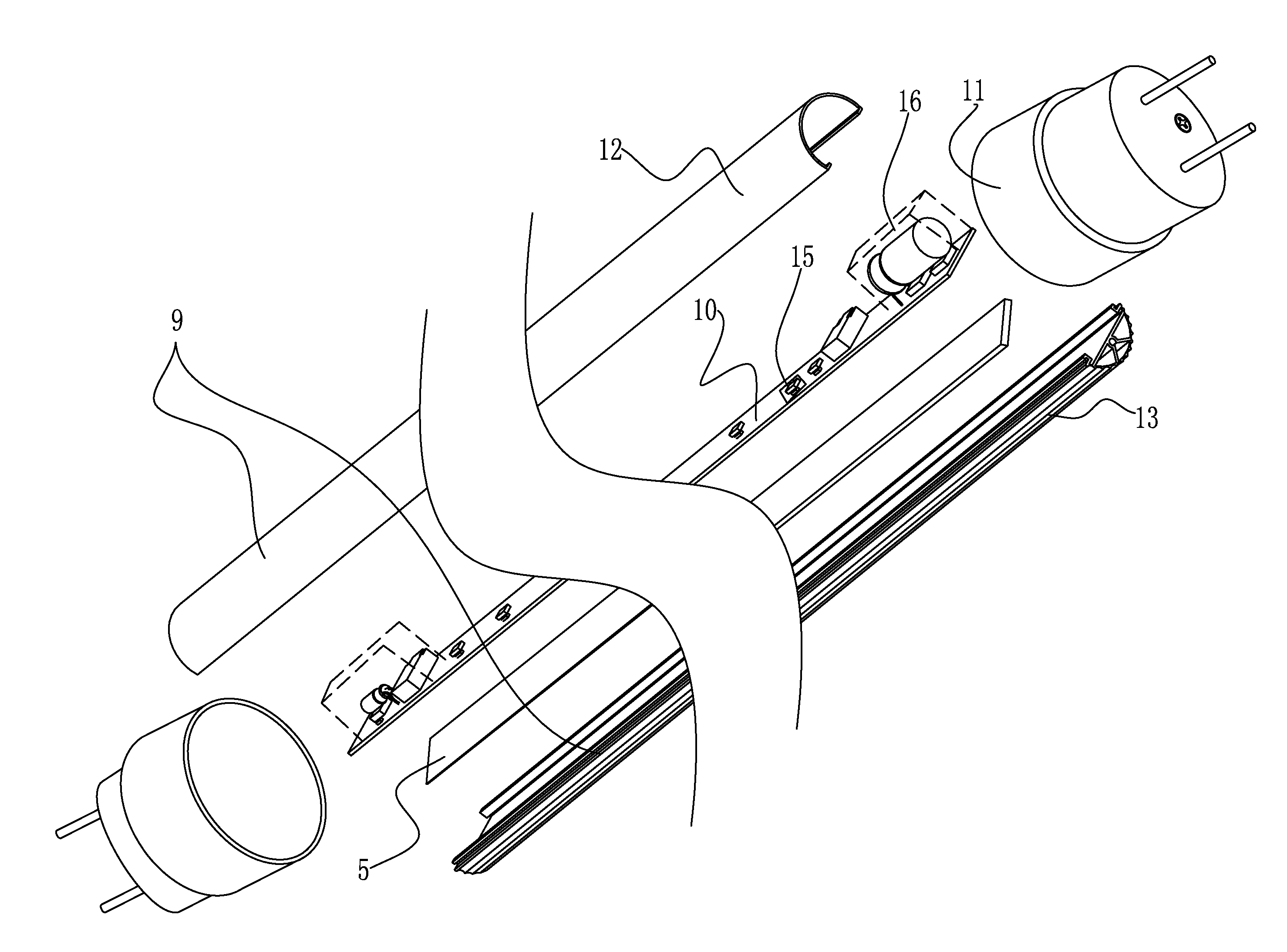 Self-adaptive LED fluorescent lamp