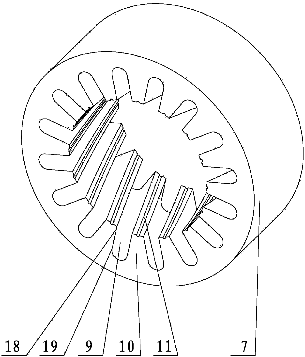 Concentrically-split-type stator and stator winding centralized assembling method