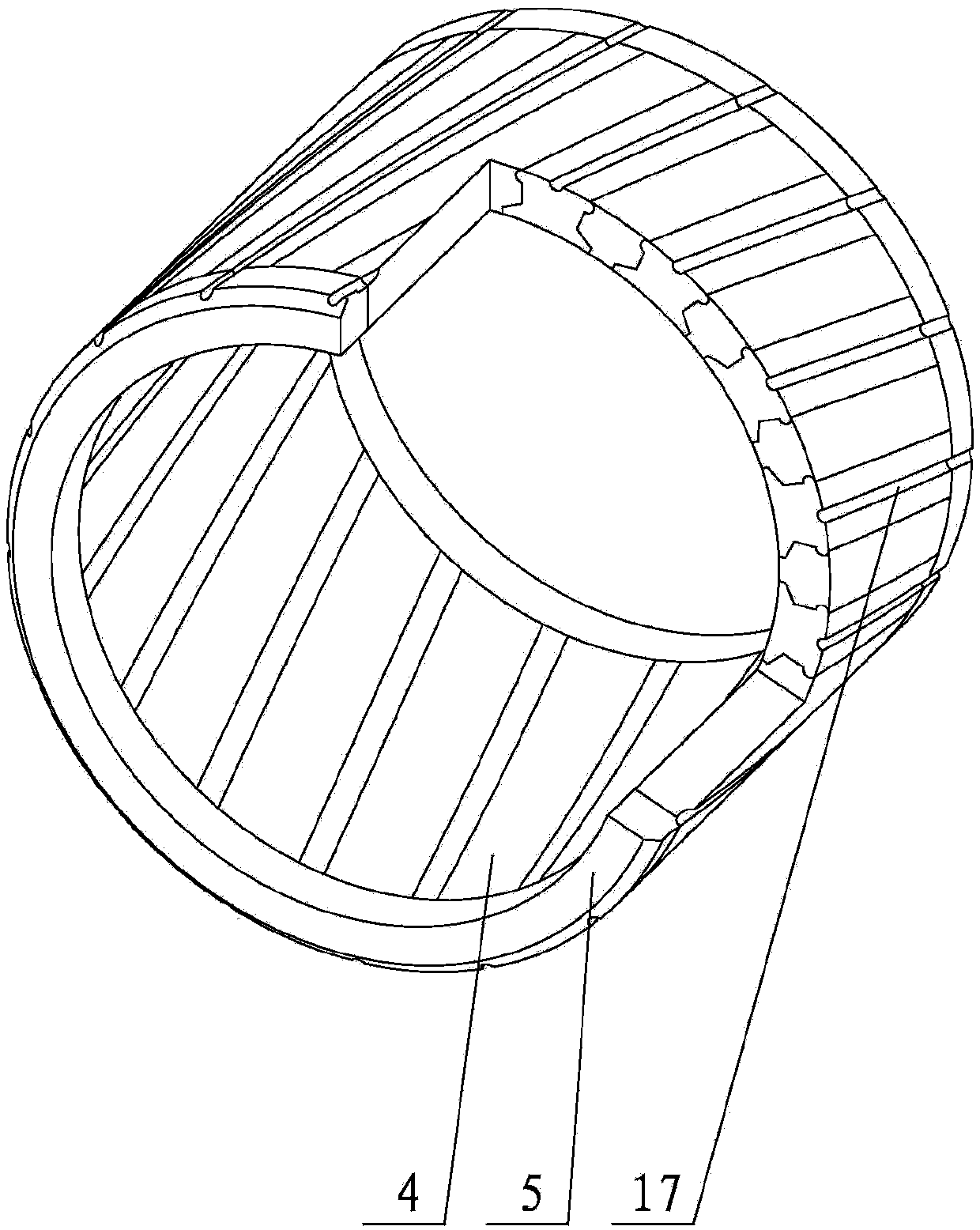 Concentrically-split-type stator and stator winding centralized assembling method