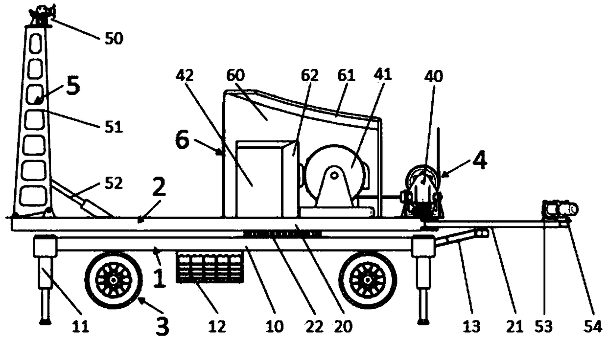 Hub motor type anchoring vehicle