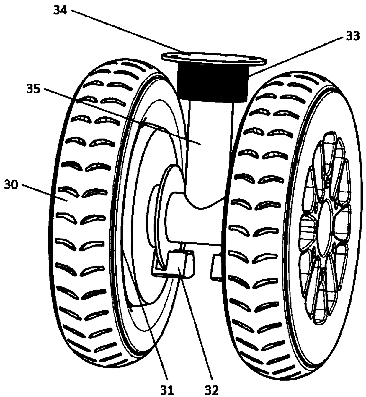 Hub motor type anchoring vehicle