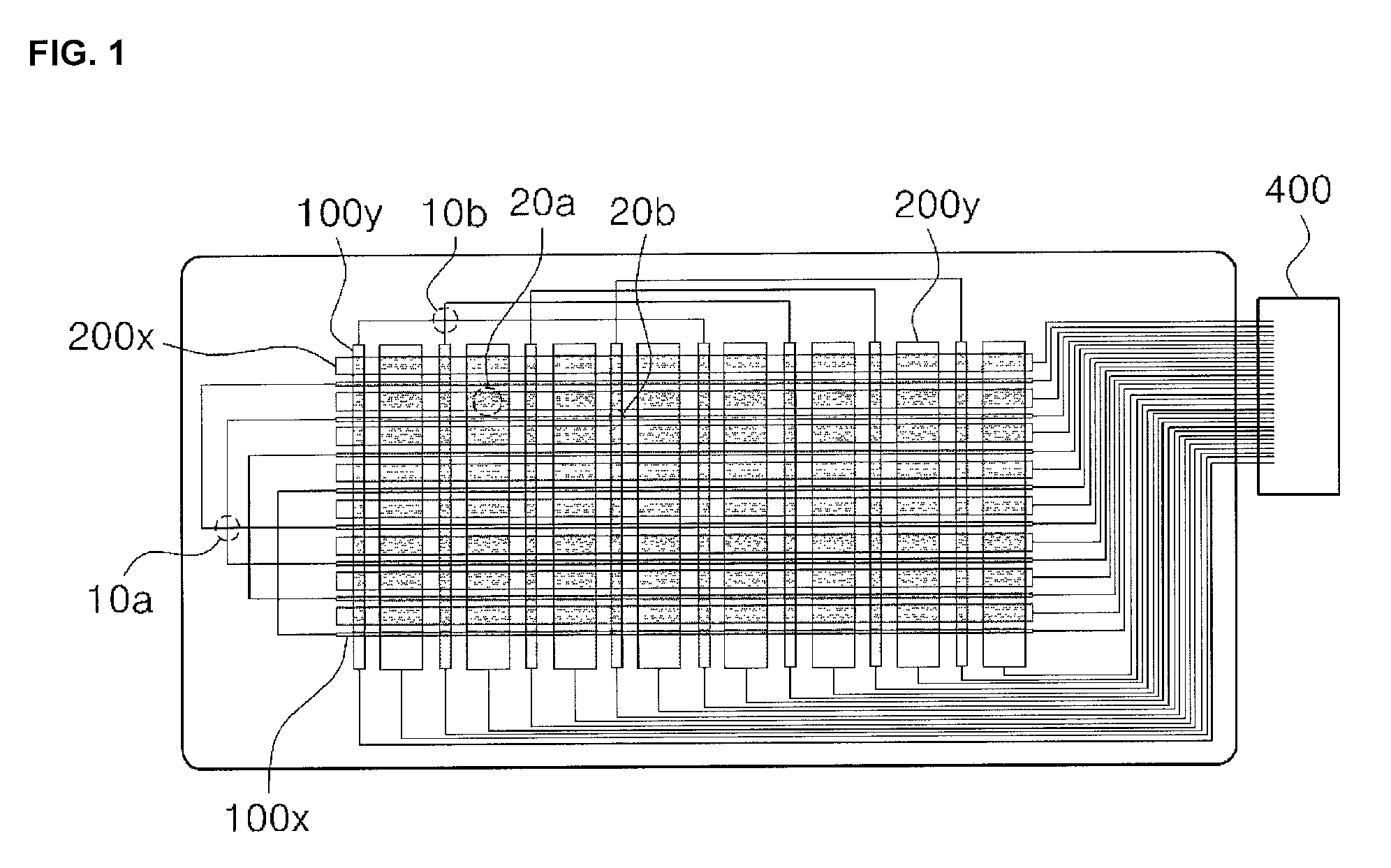 Touch panel having intersection structures for sensing patterns