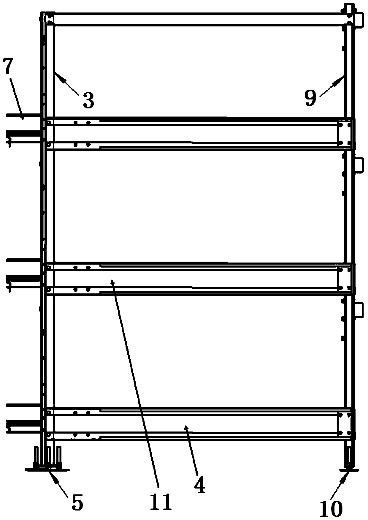 Wide cage structure for poultry farming